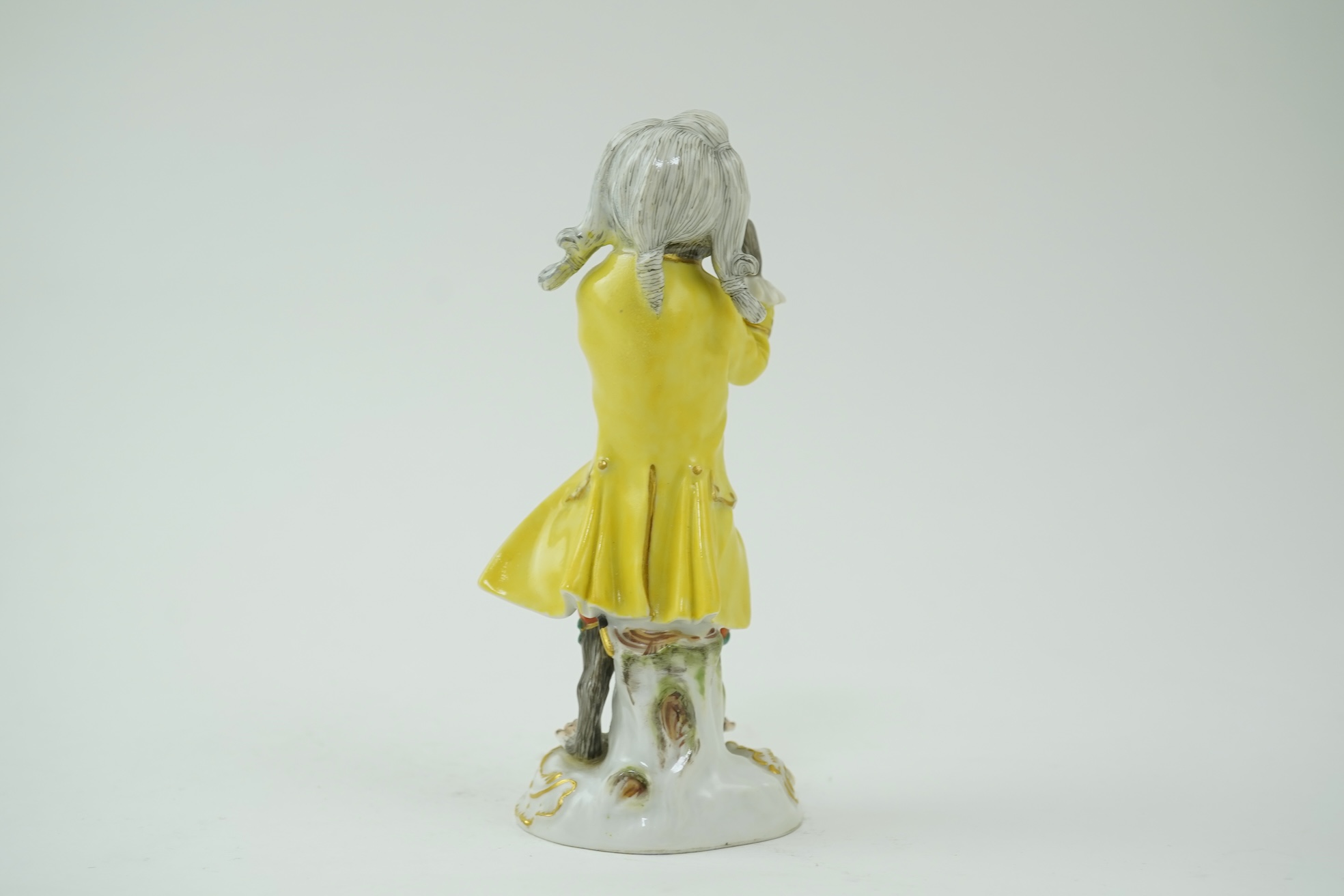A Meissen monkey band figure of piccolo player modelled after J. J. Kaendler, 20th century